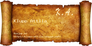 Klupp Attila névjegykártya