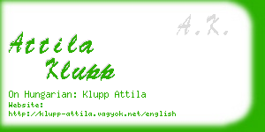 attila klupp business card